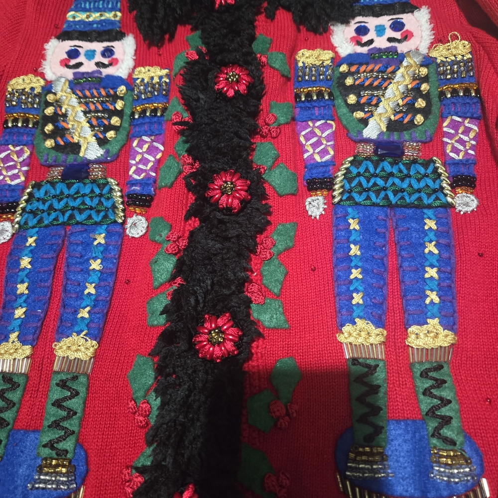 Michael Simon Red Nutcracker Sweater with Black T… - image 4